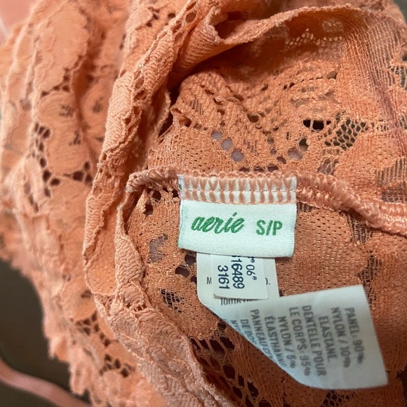 Aerie LIKE NEW peach/coral lace racerback bralette size S - Picture 3 of 4